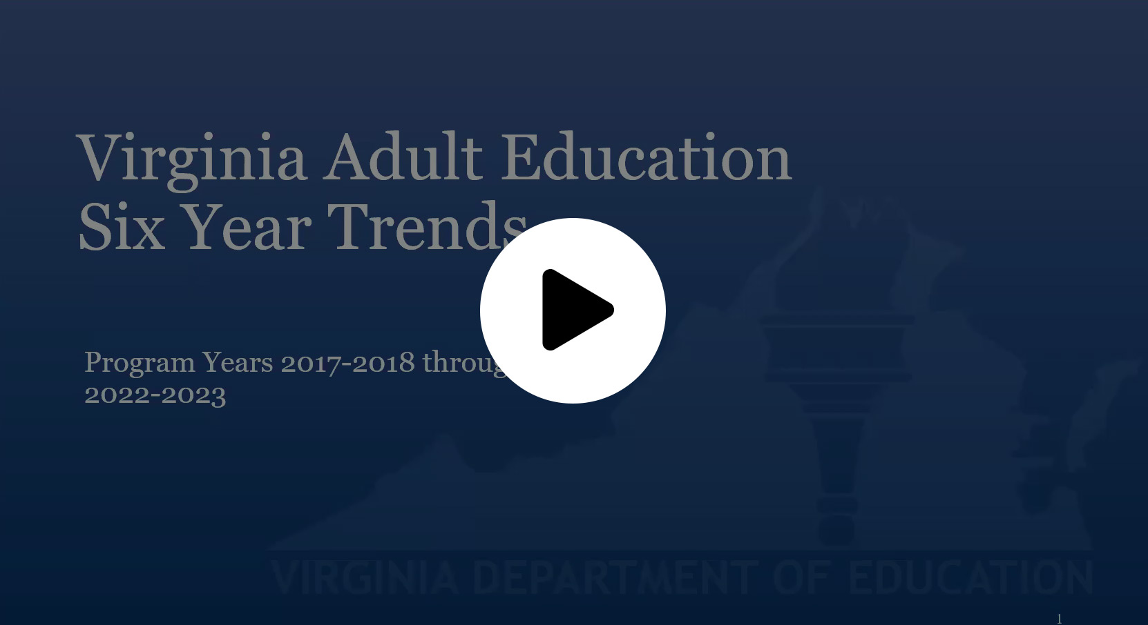 Virginia Adult Education 6 Year Trends